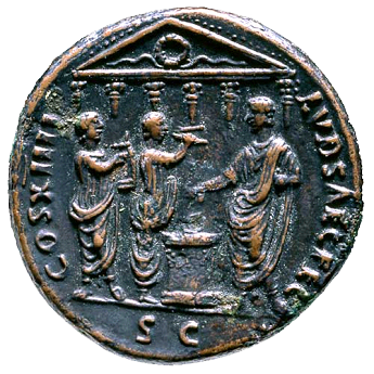 Domitian, Sestertius, 88  AD