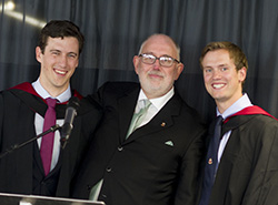Winners of the Clinical Prize: Dr Edward Collins and Dr Joseph Heskin with Professor Peter Winstanley