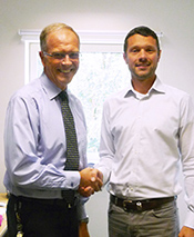 Dr Richard Tunstall pictured with Professor Neil Johnson, Pro Dean (Education)