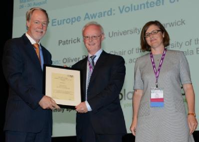 Patrick Dunne receiving his CASE Europe award