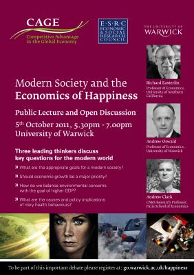 Modern Society and the Economics of Happiness: Warwick