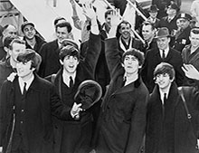 The Beatles touch down in America