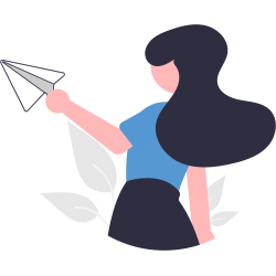 Illustration of a person with a paper aeroplane