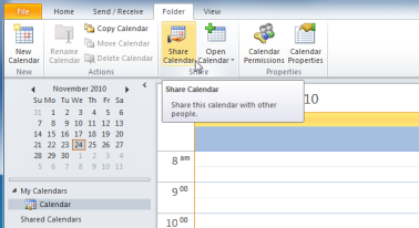 Sharing calendars - Outlook 2010 & 2013