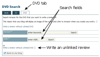 DVD Search screen