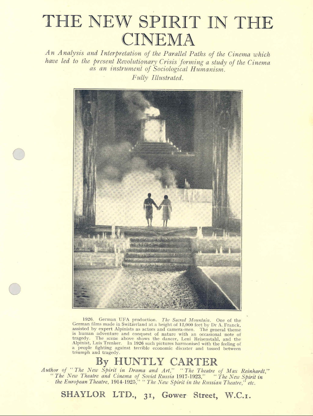 Promotional leaflet for The New Spirit in the Cinema