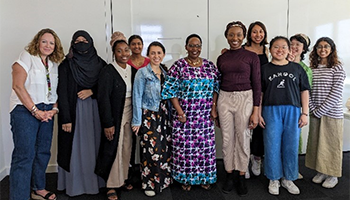 Margaret Iyasi Lesuuda pictured with URSS coordinator Wendy Hunt (far left) and some of the attendees of the pilot workshops that took place in May 2023.