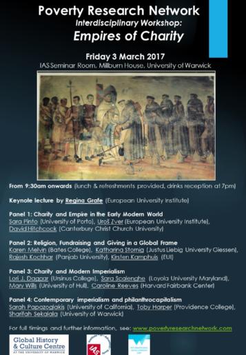 Poster: 'Empires of Charity’ Workshop. Friday 3 March 2017. University of Warwick