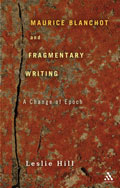 Book cover: Maurice Blanchot and Fragmentary Writing