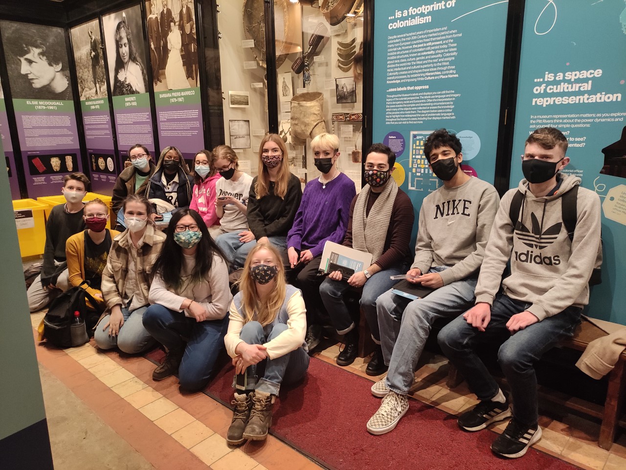 Second-year Liberal Arts students visiting the Pitt Rivers Museum (Oxford, UK)