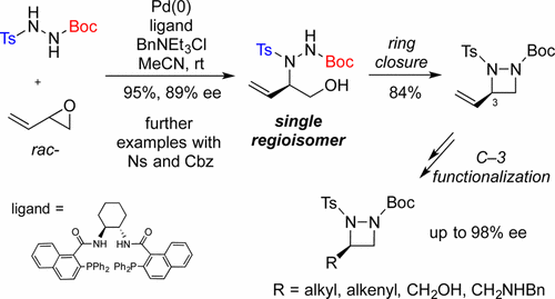 Regio- and Stereocontrolled Synthesis of 3-Substituted 1,2-Diazetidines by Asymmetric Allylic Amination of Vinyl Epoxide
