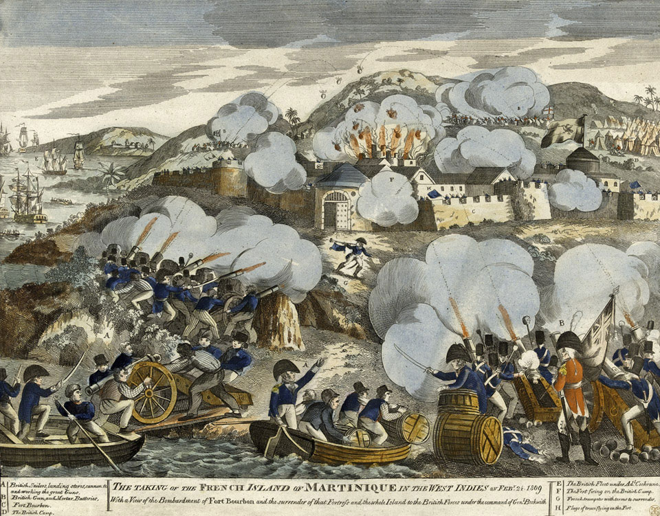 'The Taking of the French Island of Martinique in the French West Indies on Feby 24th 1809'.