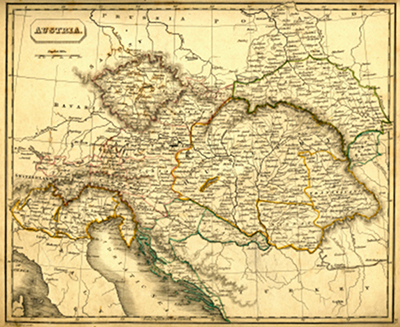 Map of Austria and Hungary from 1837