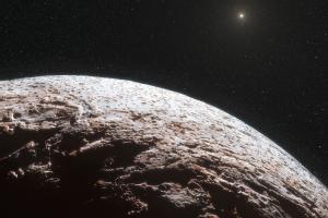 Artist’s impression of the surface of the dwarf planet Makemake 