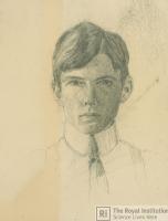 Self portrait sketch by William Lawrence Bragg, Credit: Royal Institution
