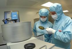 Technical staff in the new clean room researching power electronics