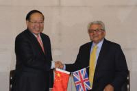 Professor Zhang Xinxin, USTB President with Professor Lord Bhattacharyya, Chairman of WMG