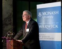 Monash Vice-Chancellor Professor Ed Byrne  at the Launch of the Monash-Warwick Alliance at Australia House in London