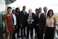 Graduate Tonica Hunter (first on left) has been named as one of the top ten outstanding black graduates in the UK