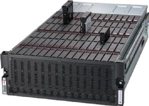 A rack mounted disk storage array.  Containing 90 3.5
