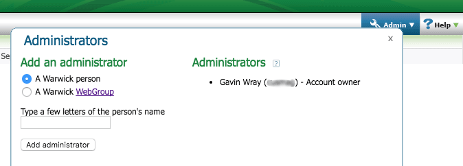 Add administrators options