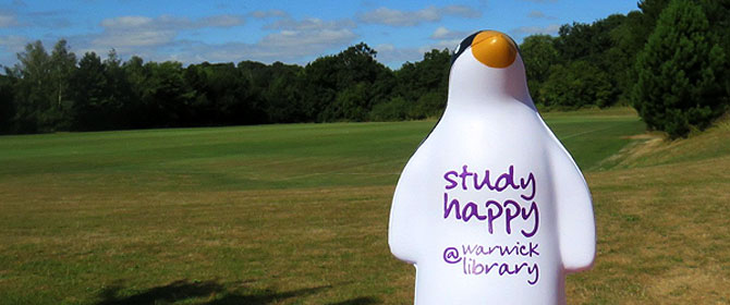 Kirby (squeezy stress) penguin - the Library Study Happy mascot 